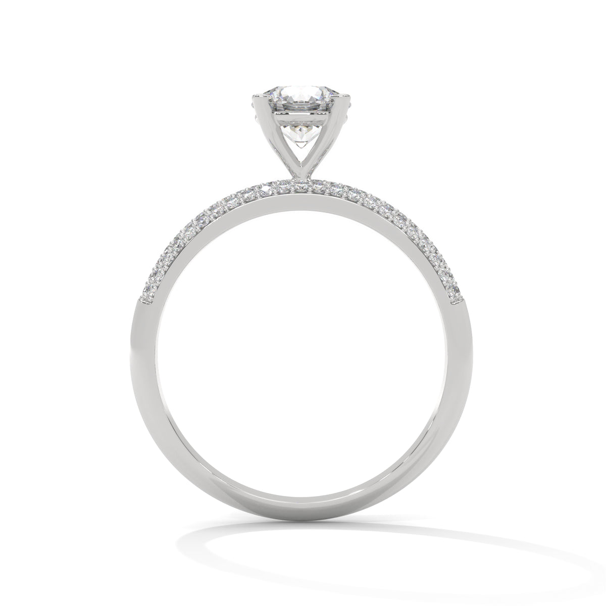 Crown Pavé Solitaire Ring