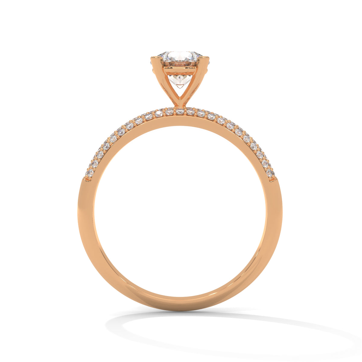 Crown Pavé Solitaire Ring
