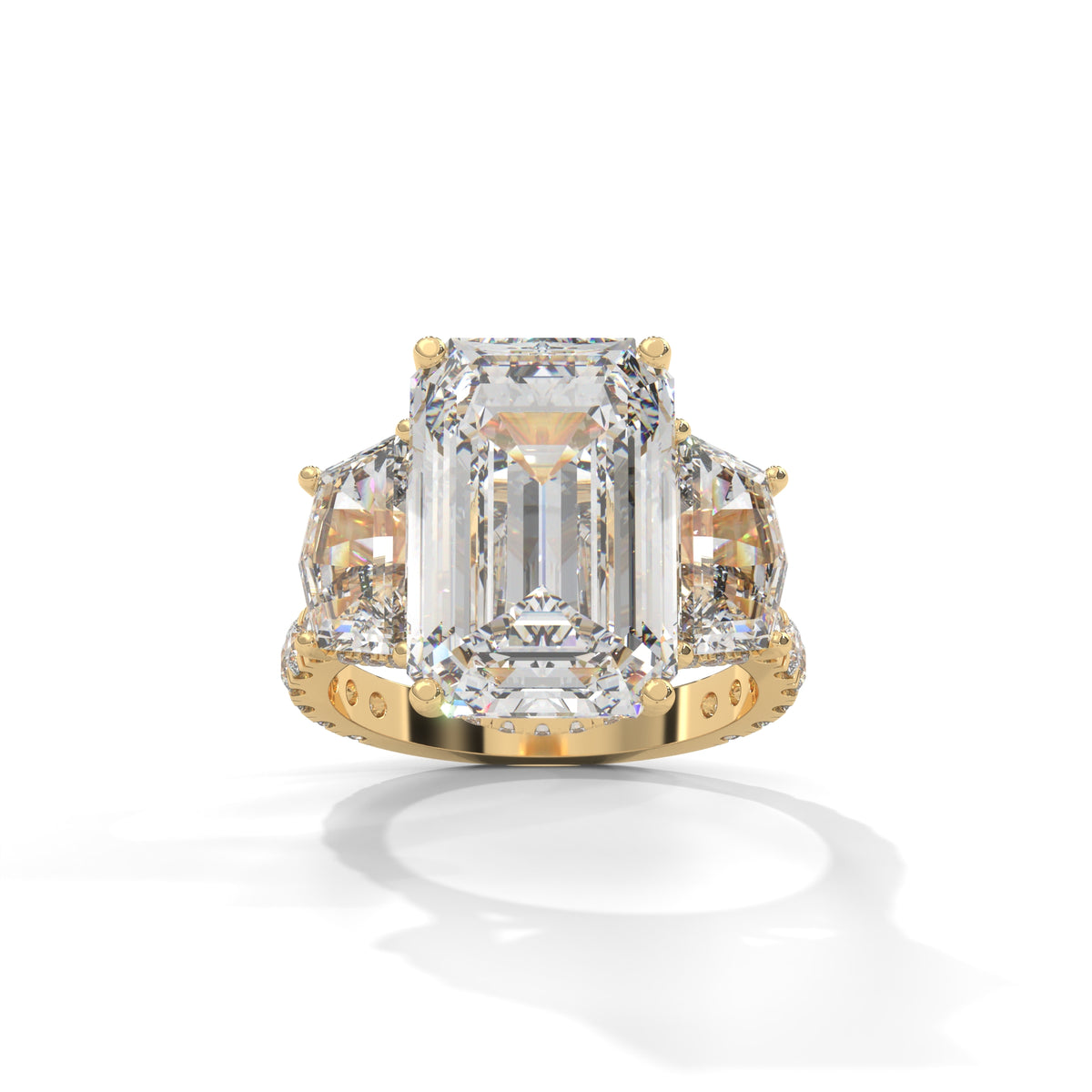 Grand Emerald Trilogy Statement Ring