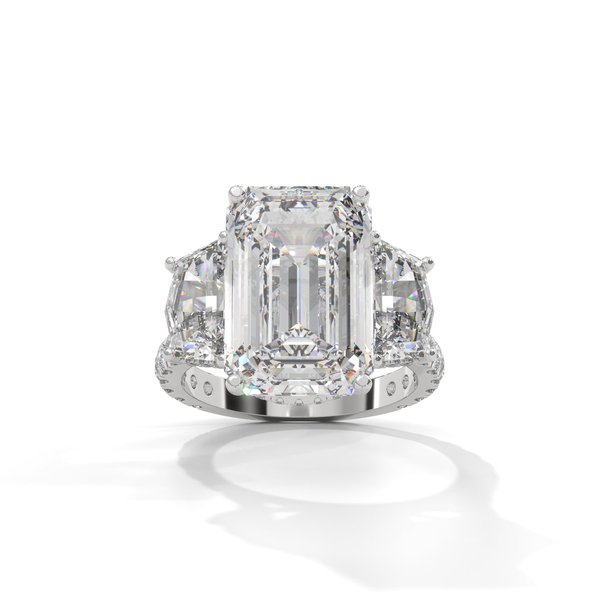 Grand Emerald Trilogy Statement Ring