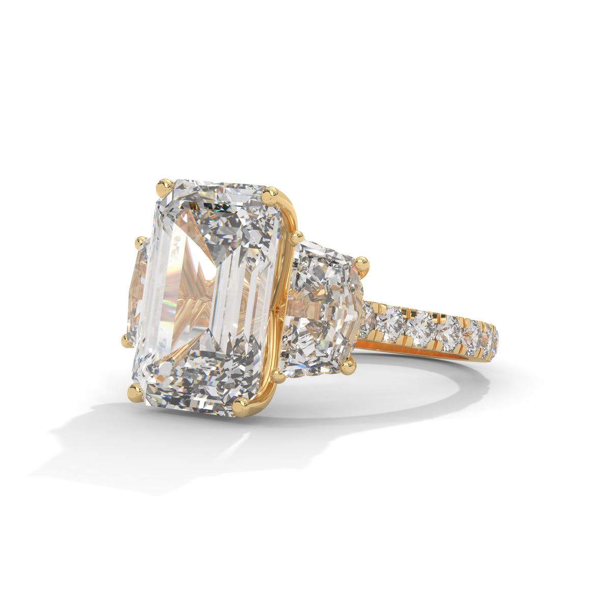 Grand Emerald Trilogy Statement Ring