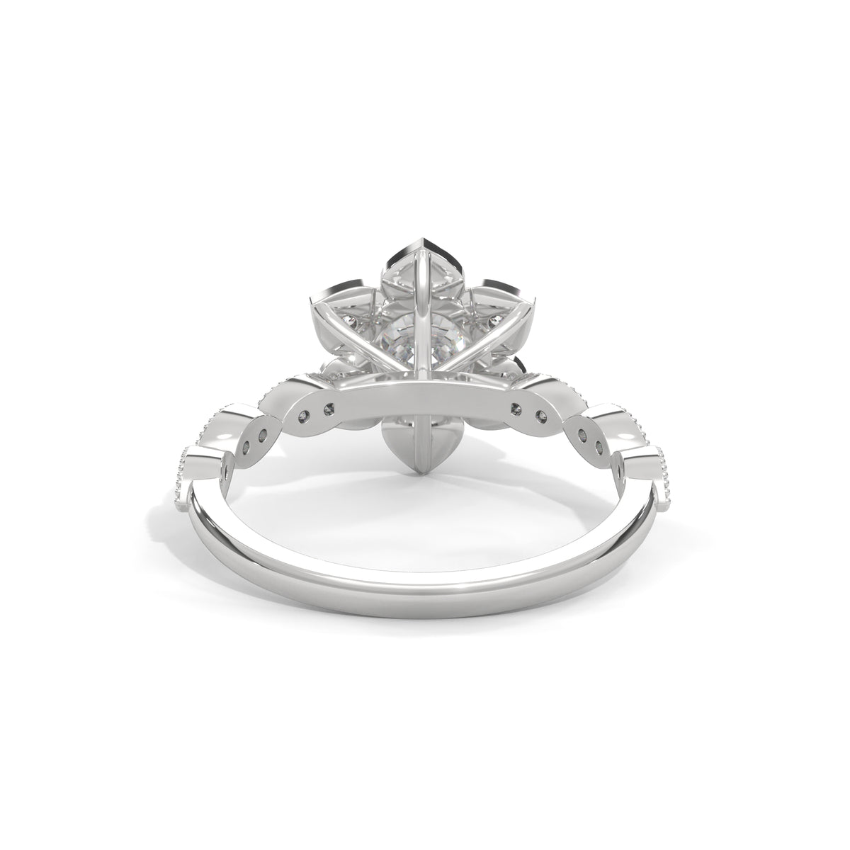 Lotus Bloom Solitaire Ring