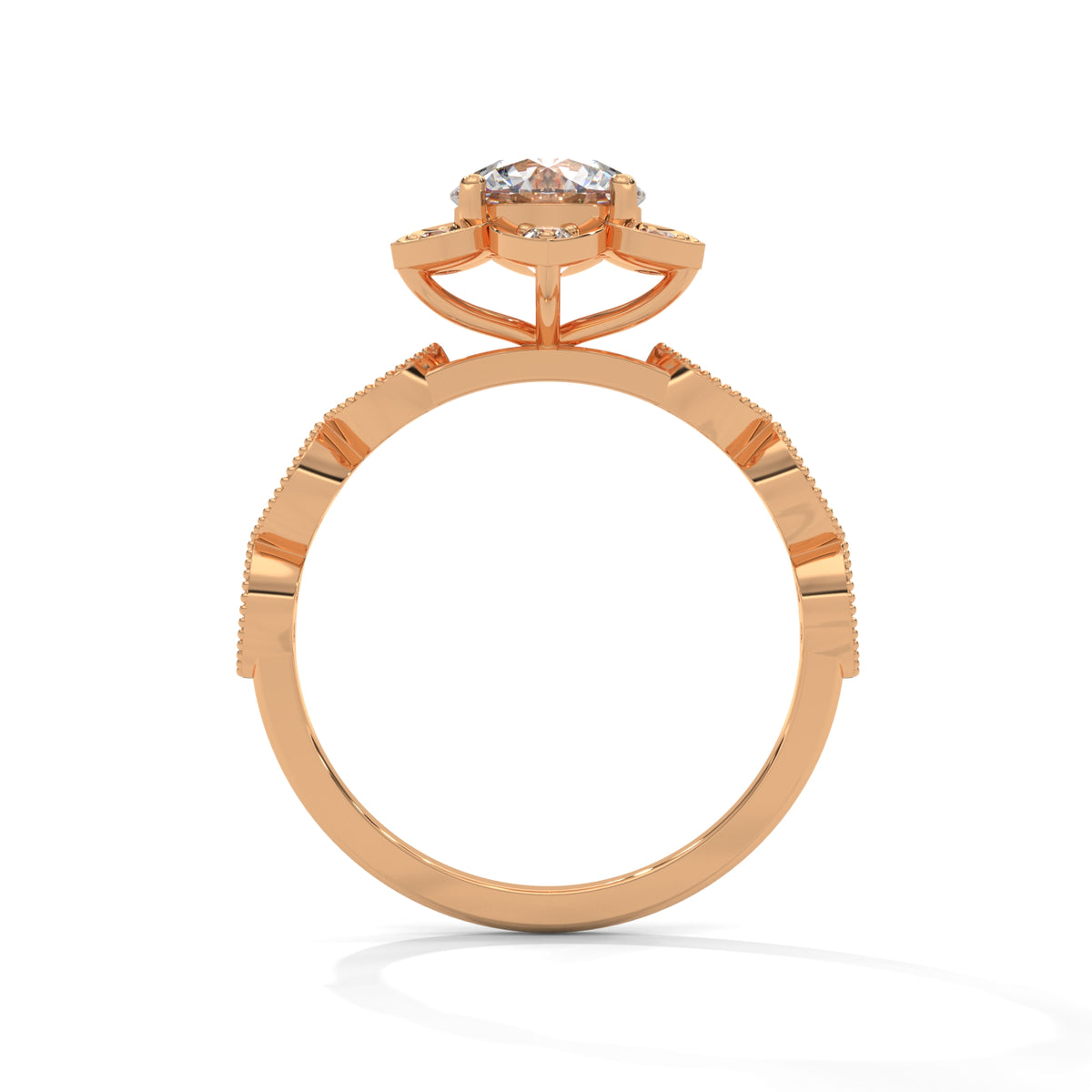 Lotus Bloom Solitaire Ring