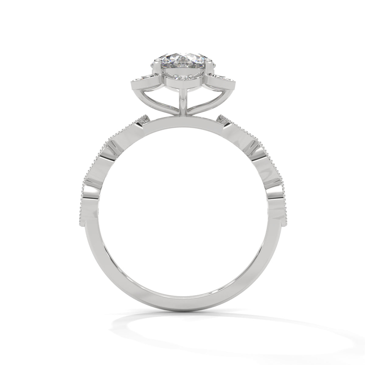 Lotus Bloom Solitaire Ring