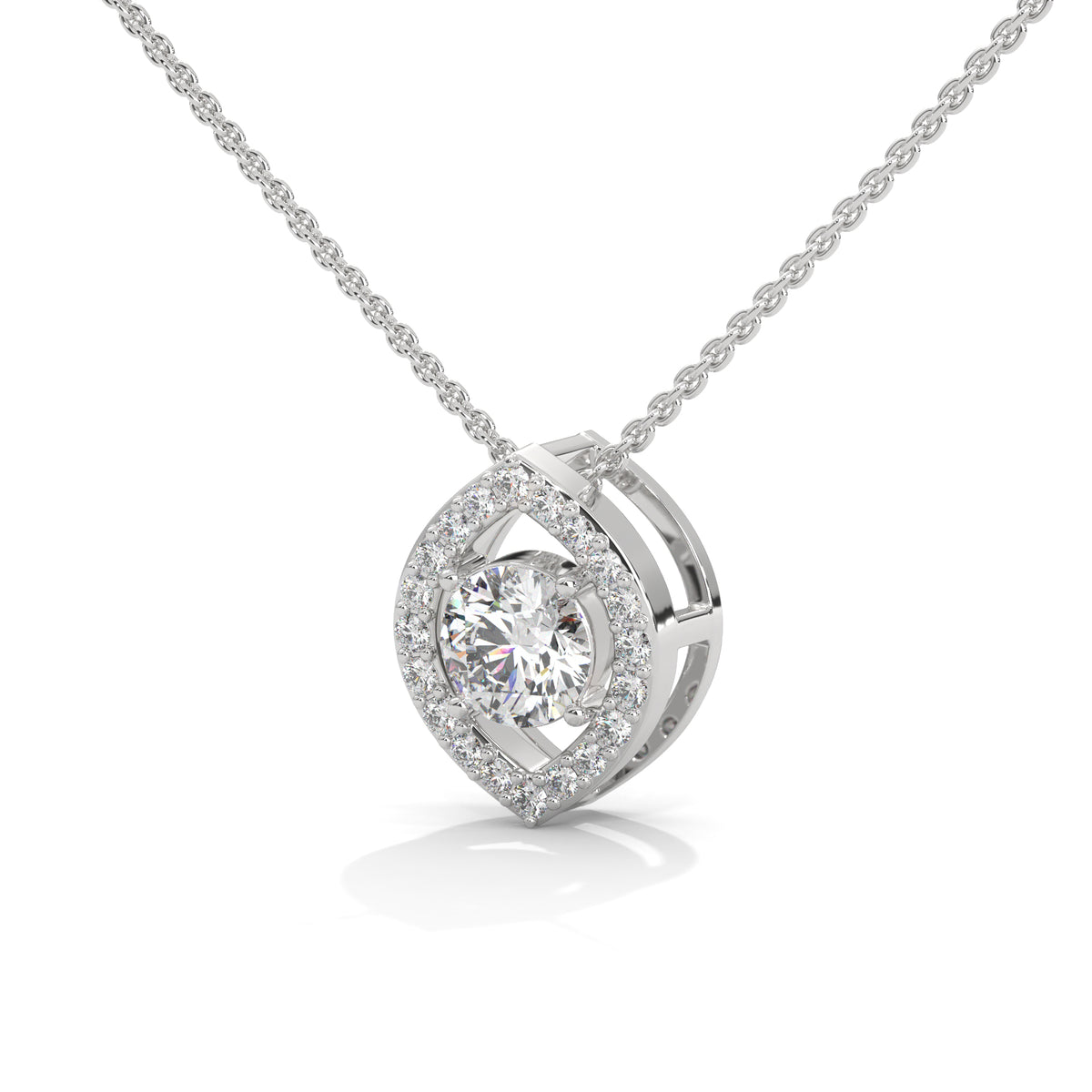 Floating Halo Solitaire Pendant