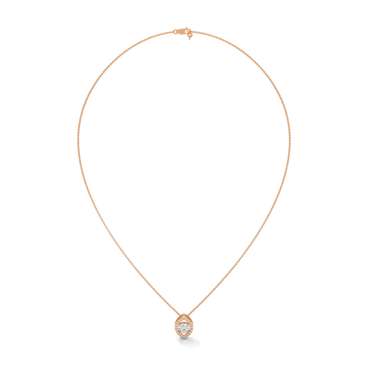 Floating Halo Solitaire Pendant