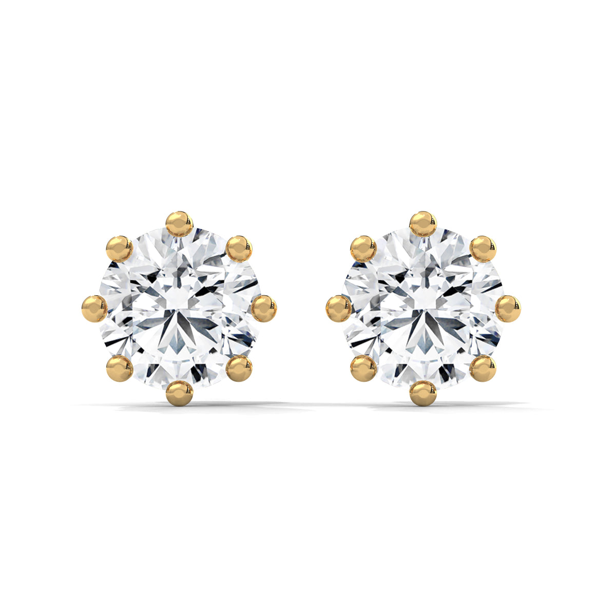 Crown Bloom Solitaire Earrings