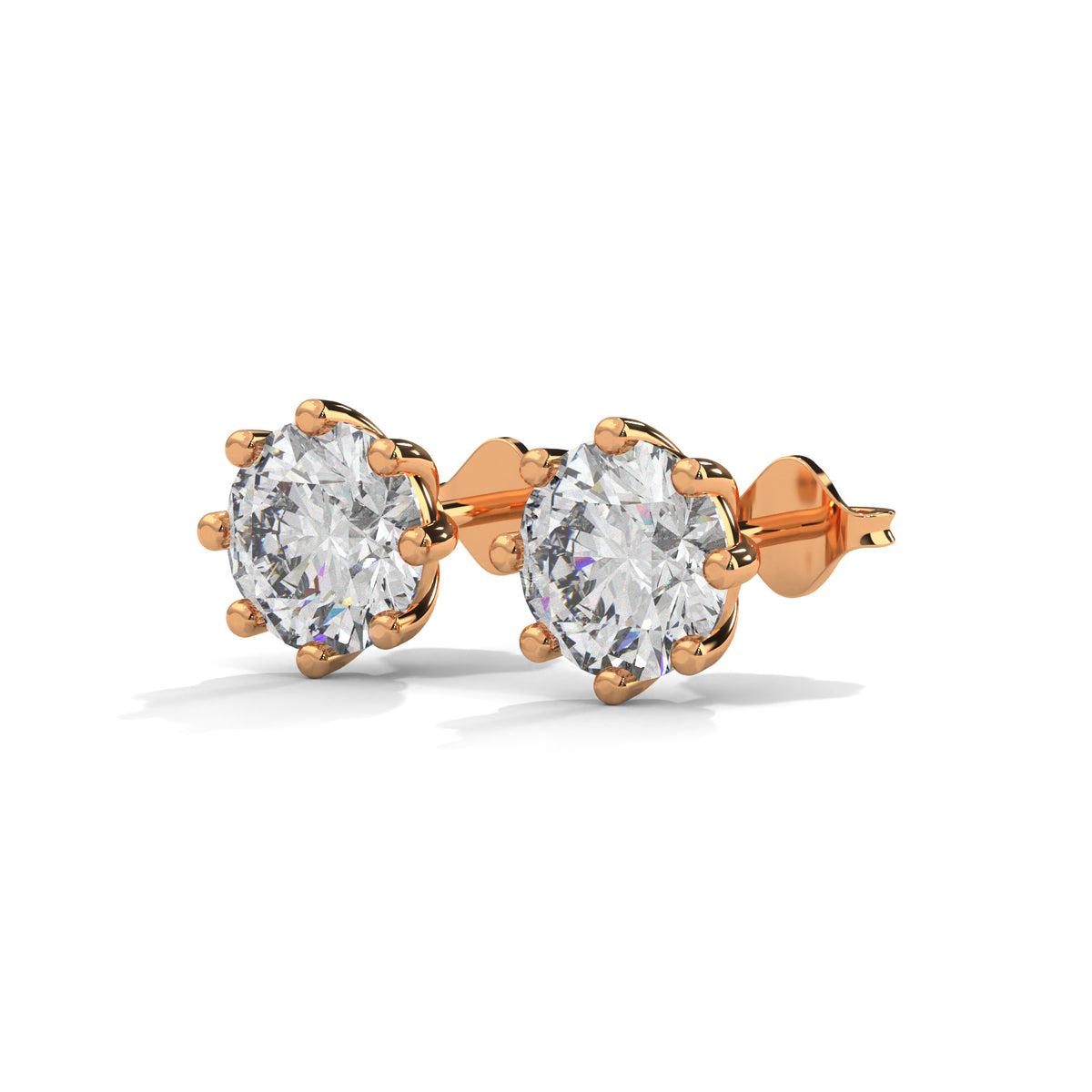 Crown Bloom Solitaire Earrings