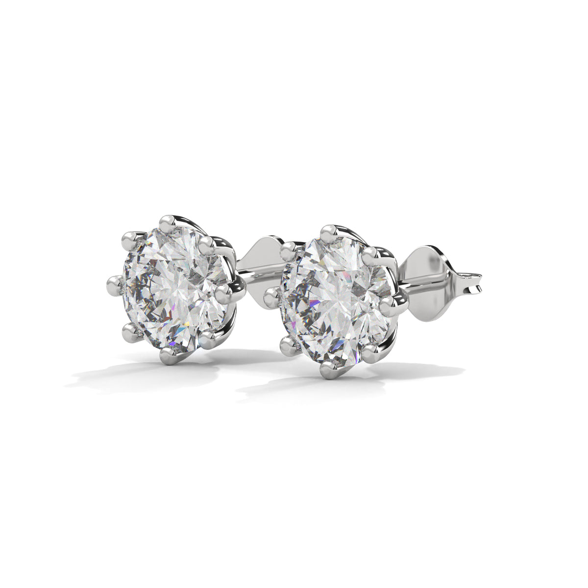 Crown Bloom Solitaire Earrings