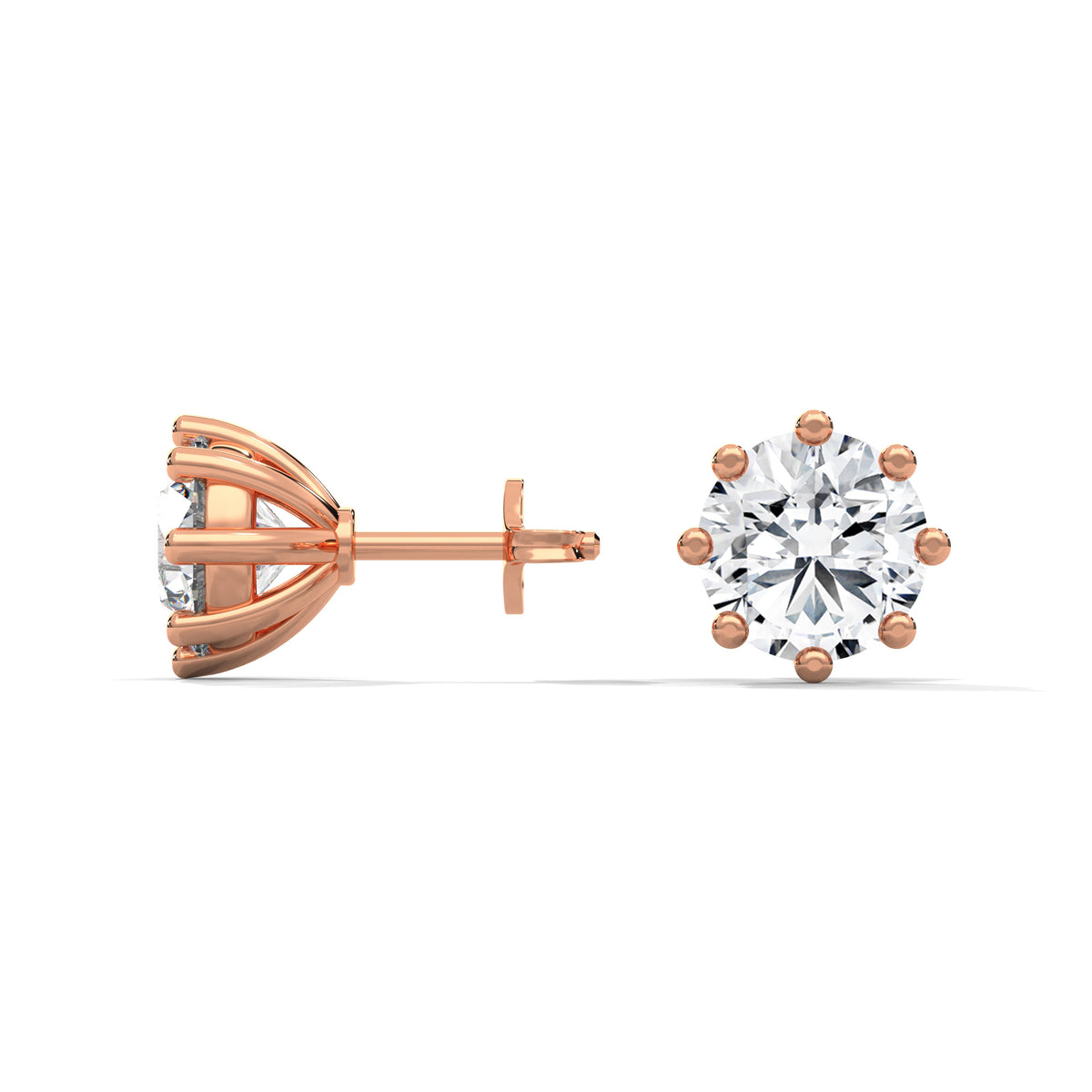 Crown Bloom Solitaire Earrings