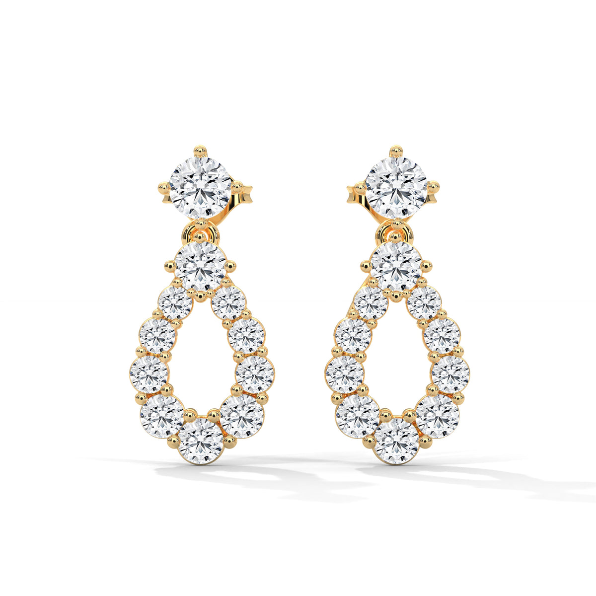 Cascading Teardrop Diamond Danglers