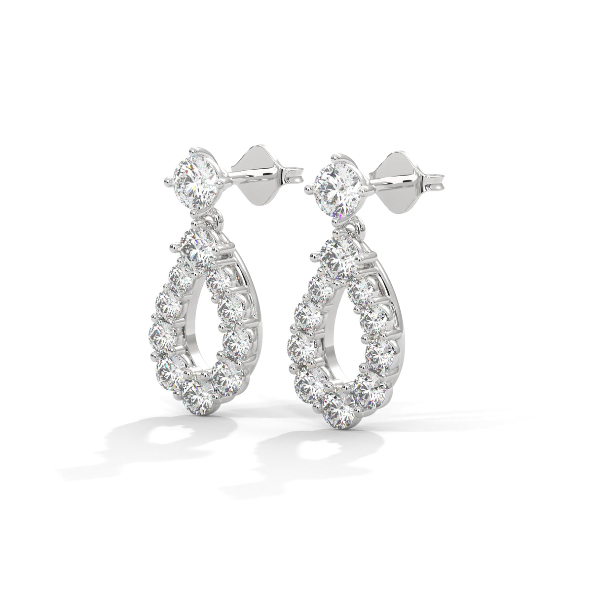 Cascading Teardrop Diamond Danglers