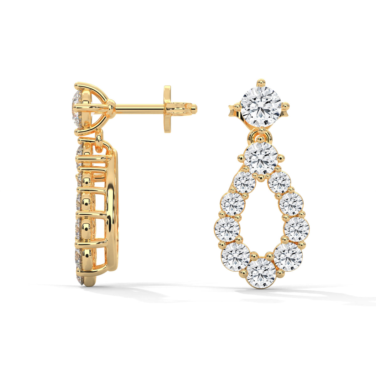 Cascading Teardrop Diamond Danglers