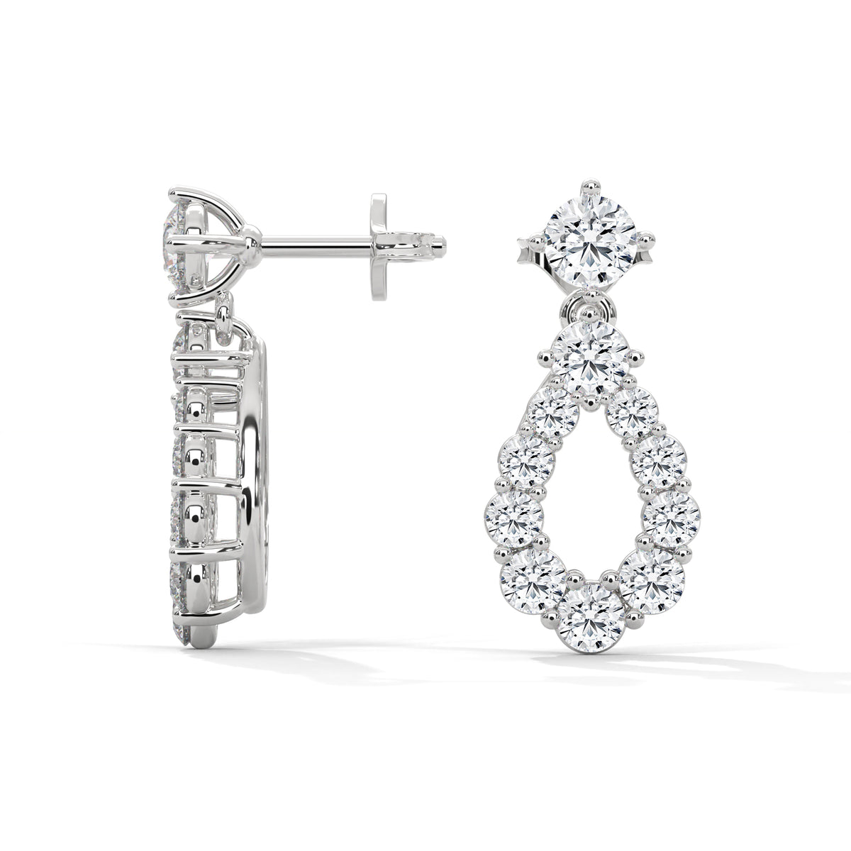 Cascading Teardrop Diamond Danglers