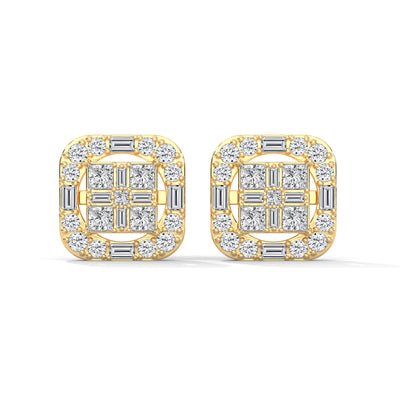 Mosaic Halo Cluster Earrings — IGI Certified Diamond Jewellery | My Carat India