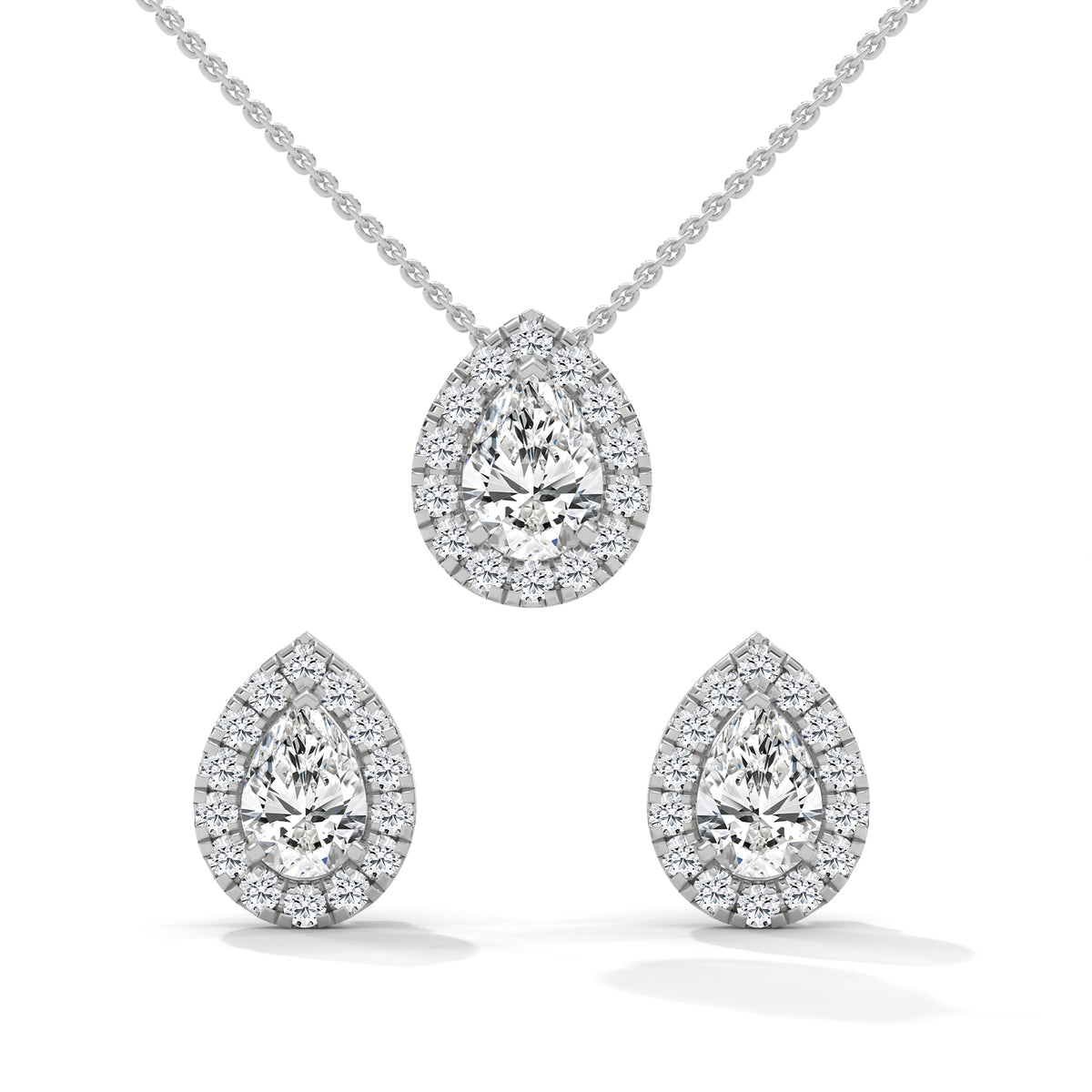Celestial Teardrop Halo Earring Set