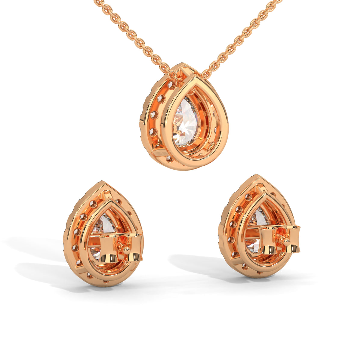 Celestial Teardrop Halo Earring Set