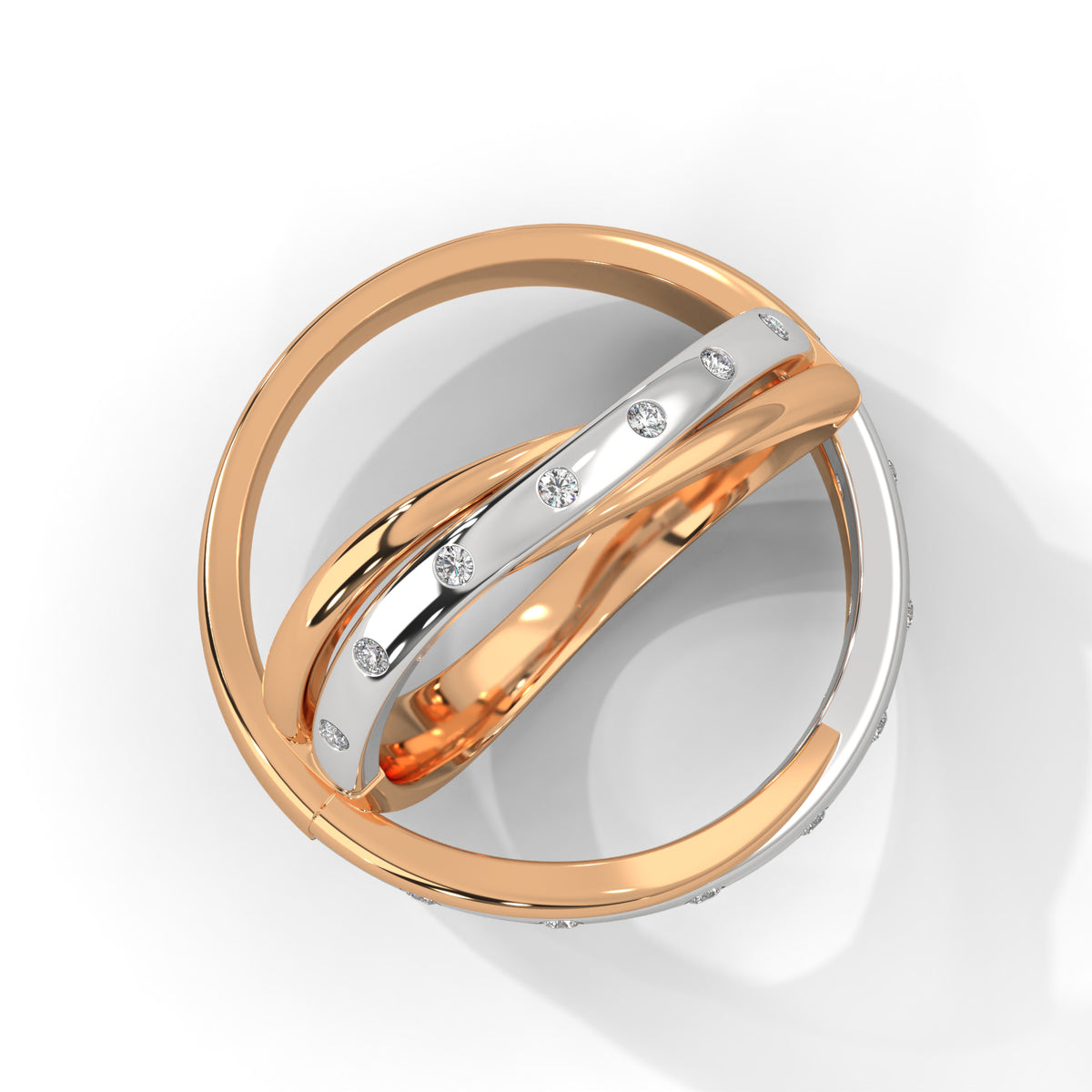 Woven Duet Diamond Band Ring