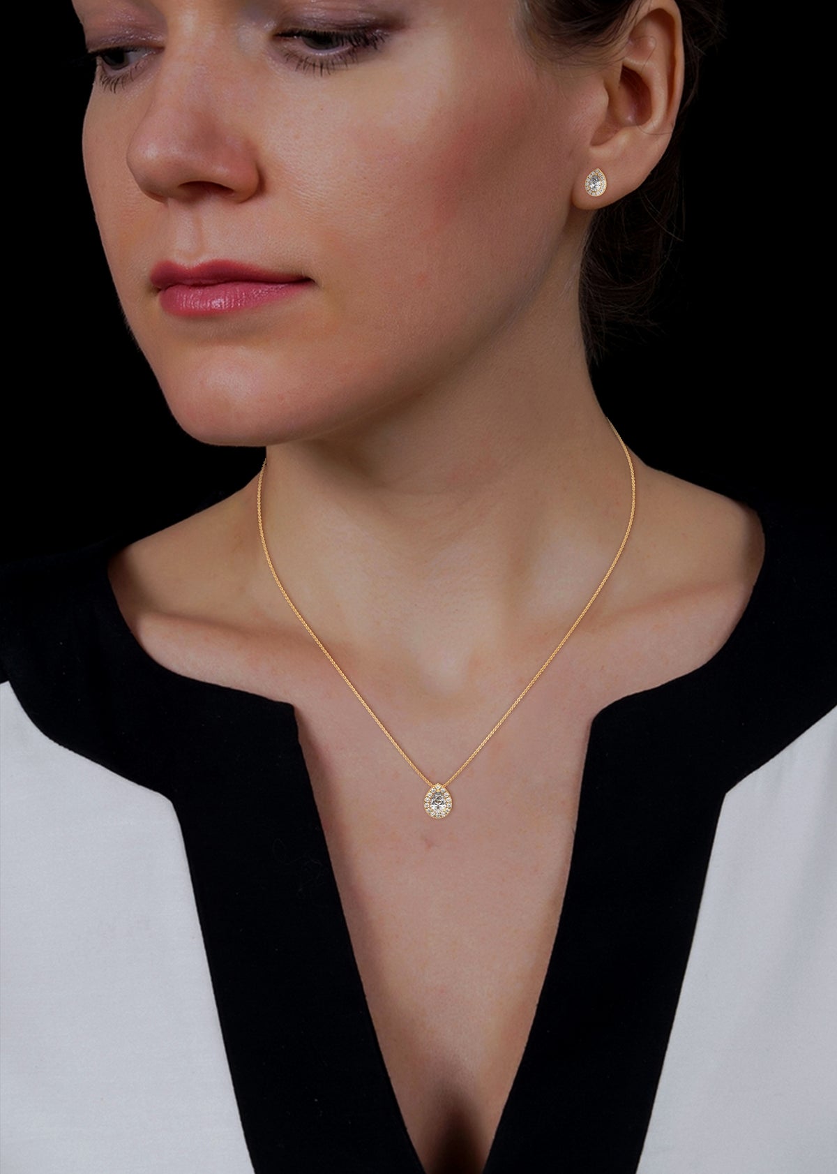 Celestial Teardrop Halo Earring Set