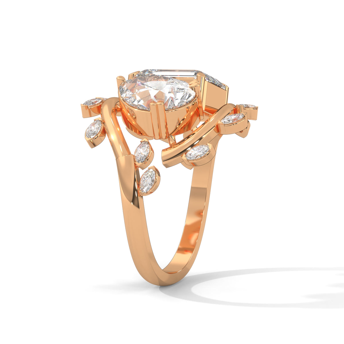 Celestial Bloom Toi et Moi Ring