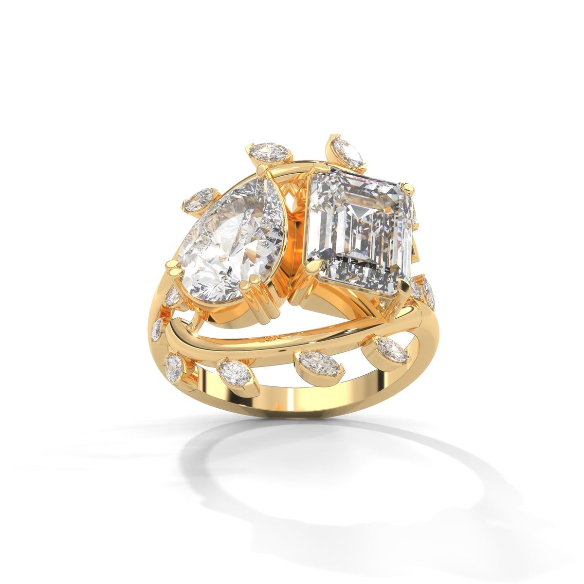 Celestial Bloom Toi et Moi Ring