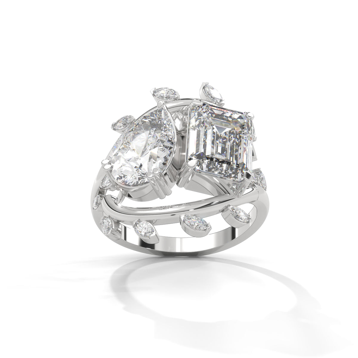 Celestial Bloom Toi et Moi Ring