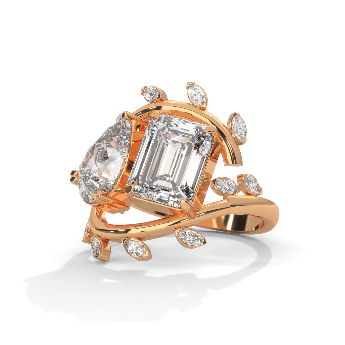 Celestial Bloom Toi et Moi Ring