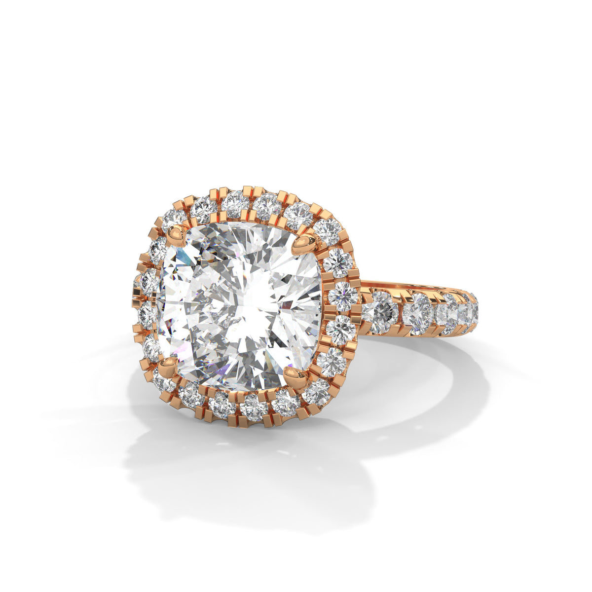 Celestial Cushion Halo Ring