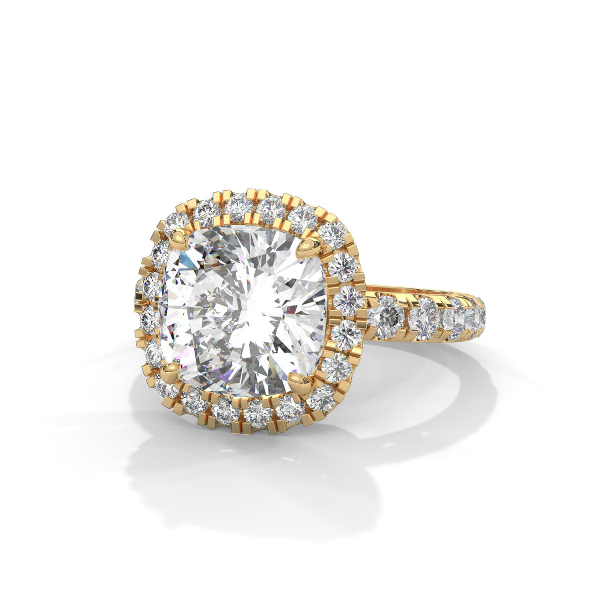 Celestial Cushion Halo Ring