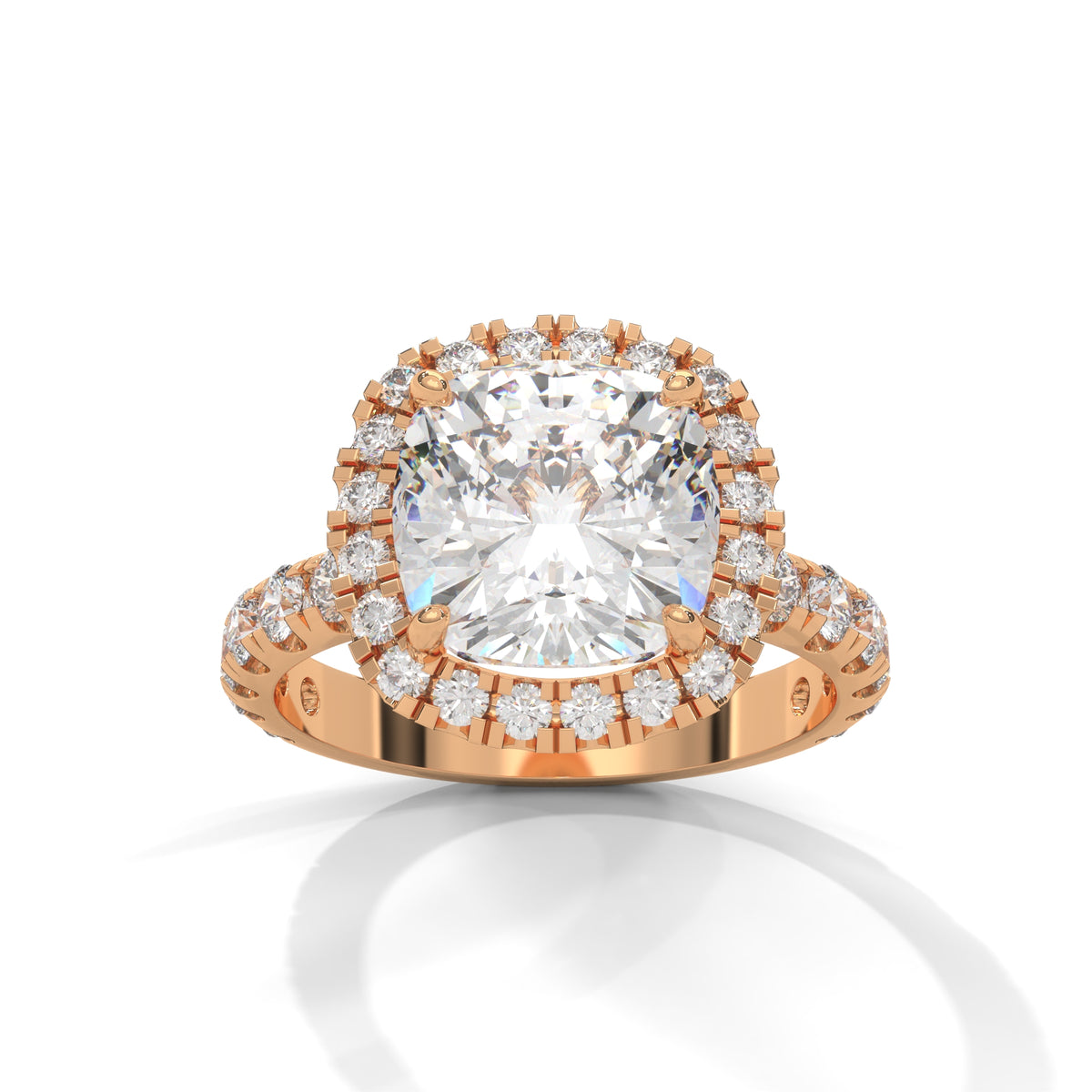 Celestial Cushion Halo Ring