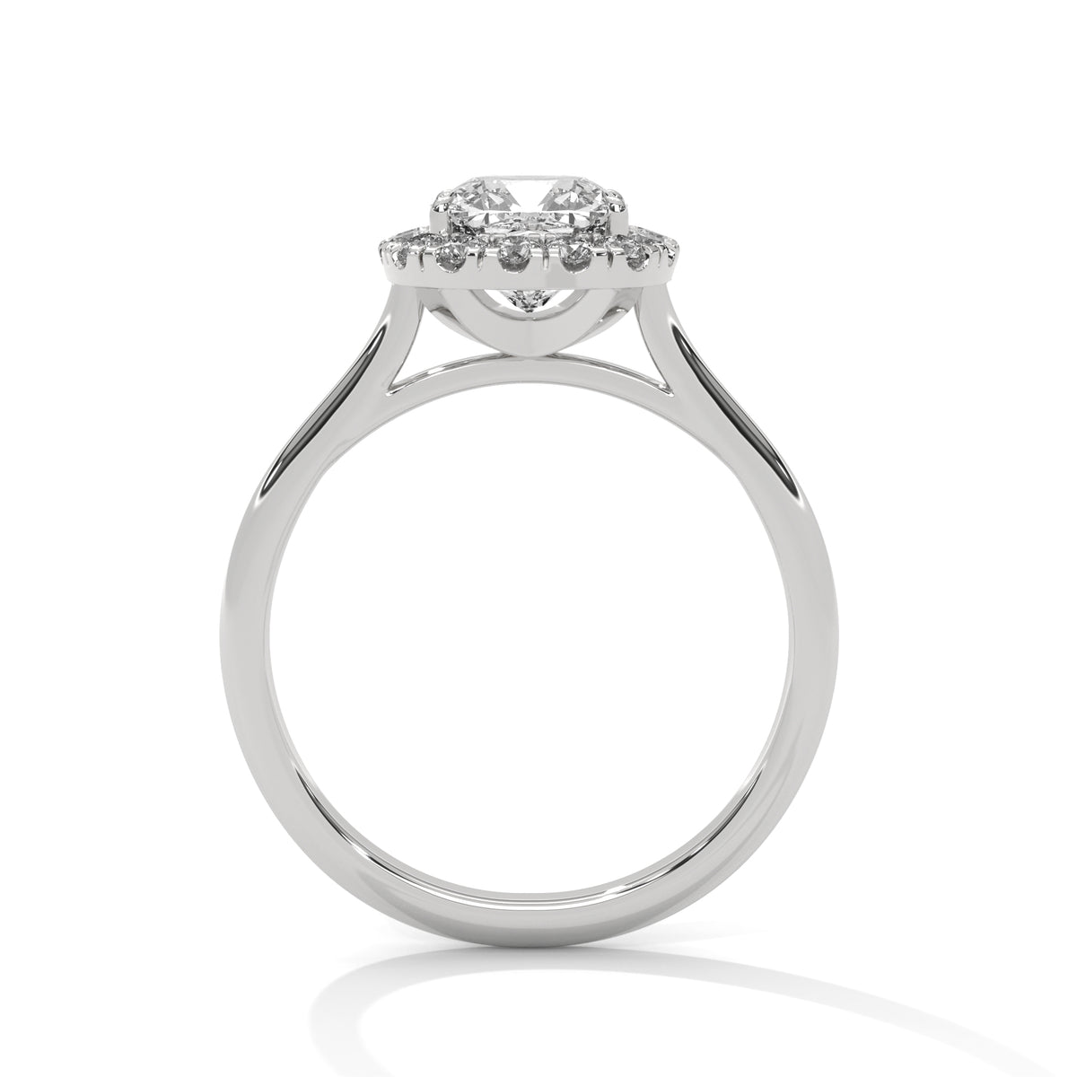 Cushion Halo Solitaire Ring