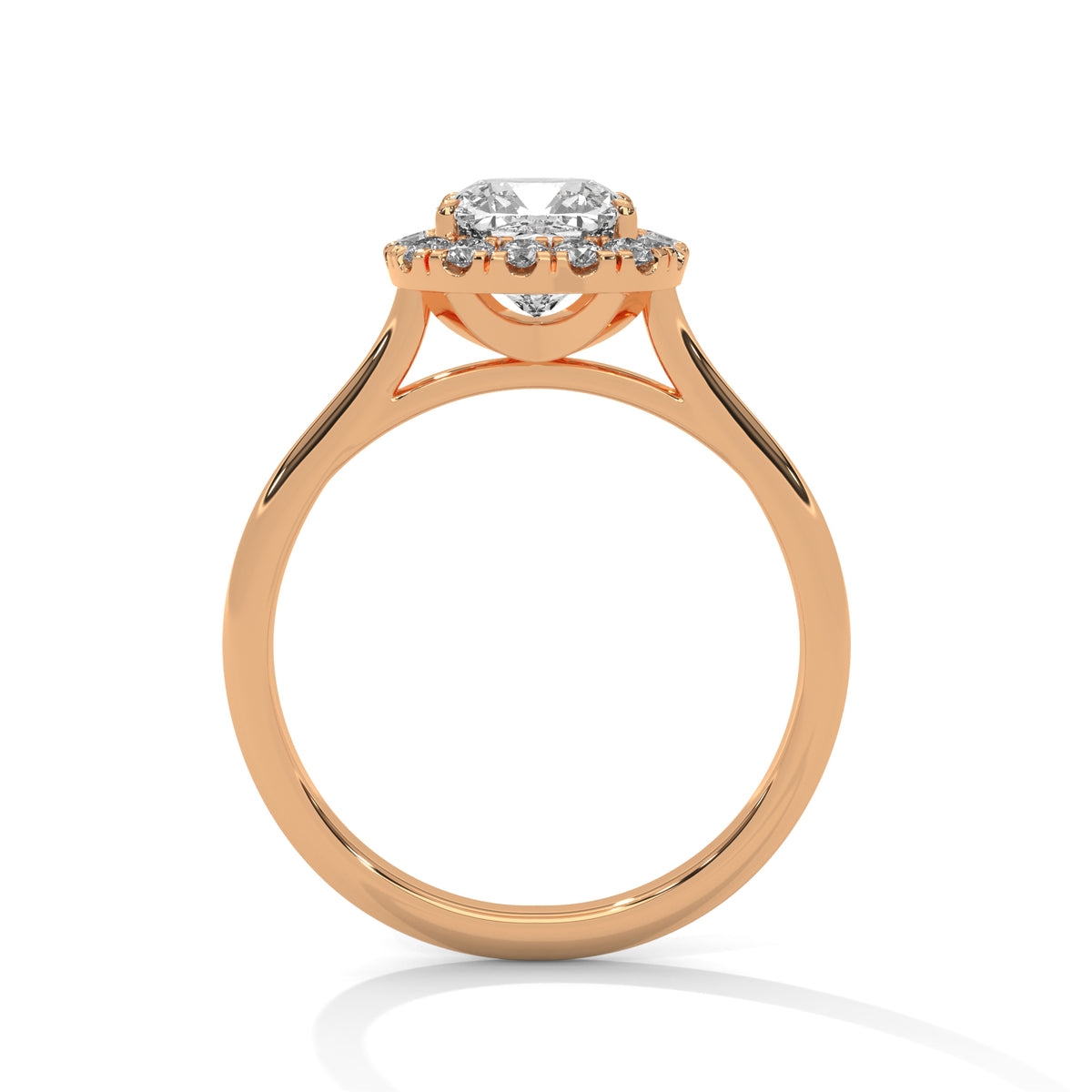 Cushion Halo Solitaire Ring