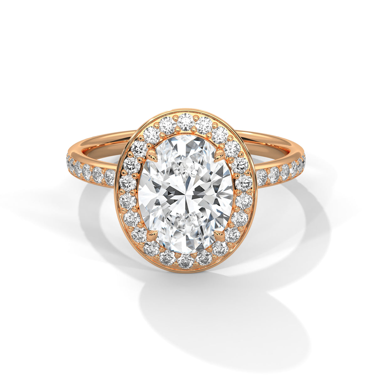 Celestial Oval Halo Solitaire Ring