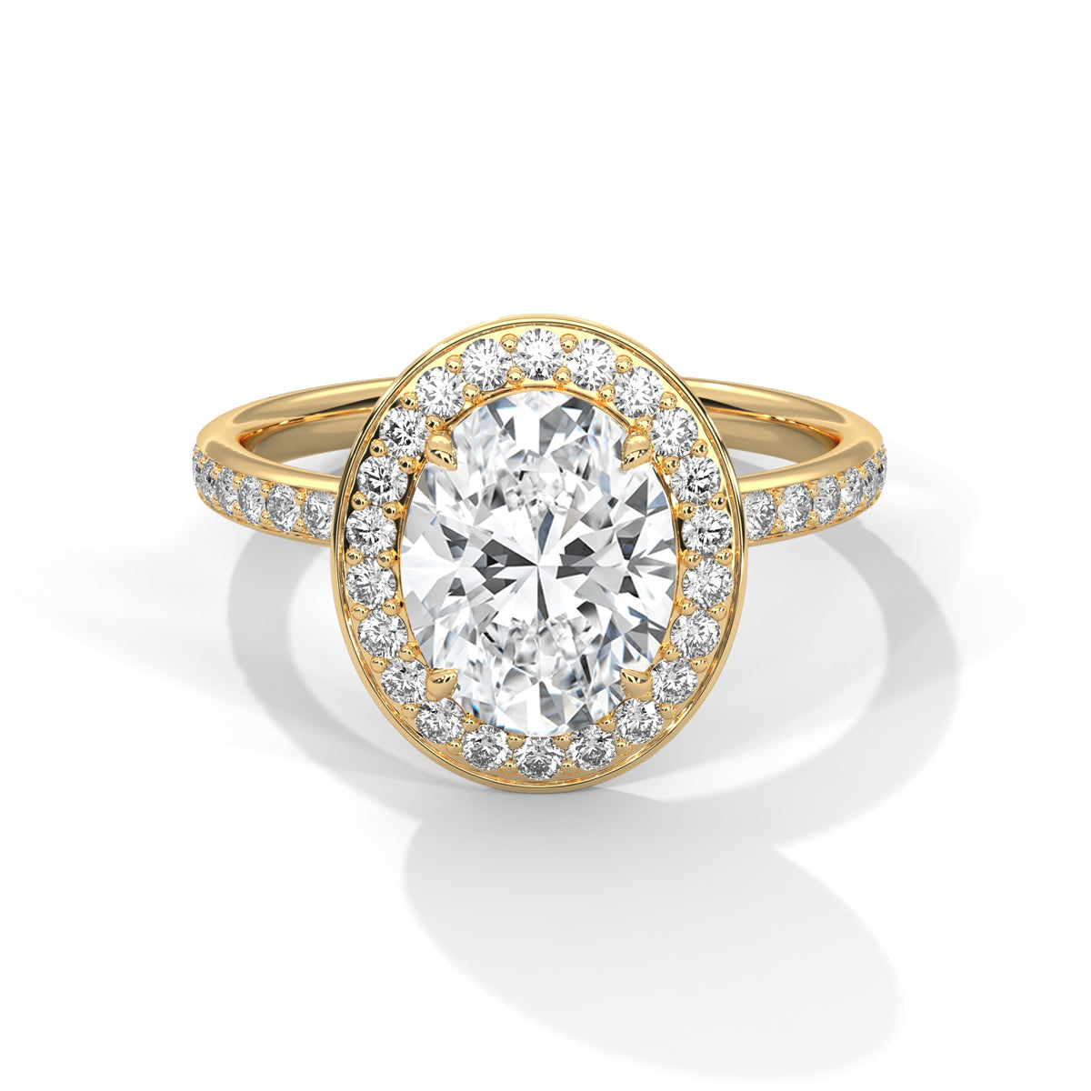 Celestial Oval Halo Solitaire Ring