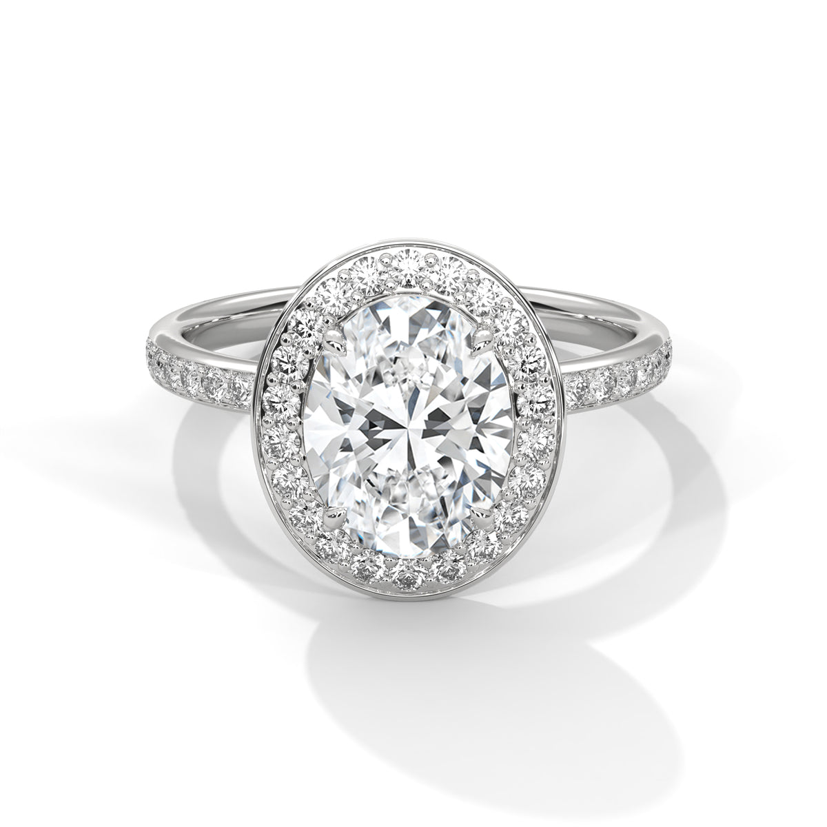 Celestial Oval Halo Solitaire Ring