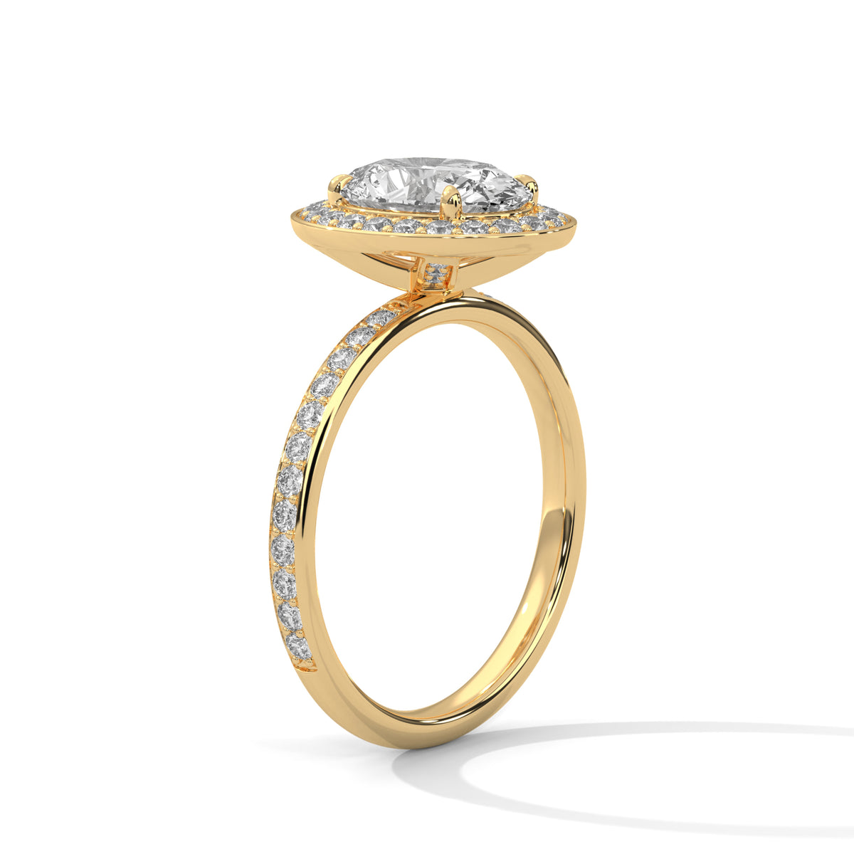 Celestial Oval Halo Solitaire Ring