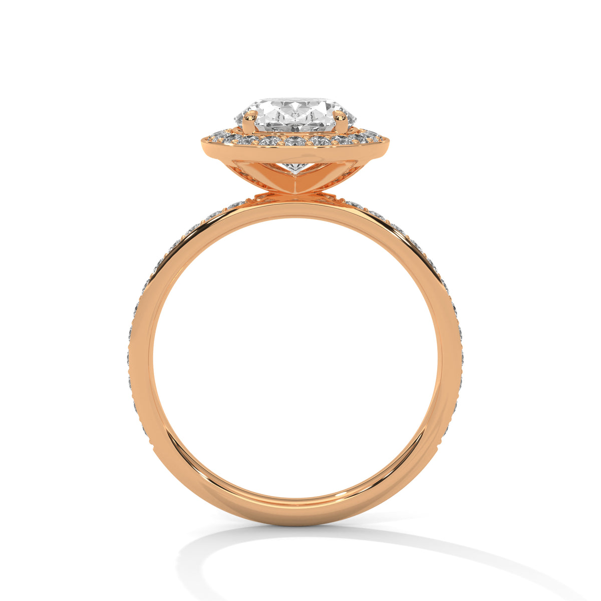 Celestial Oval Halo Solitaire Ring