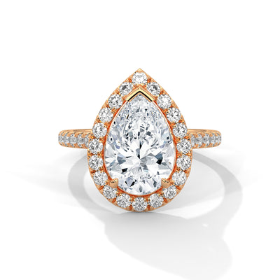 Teardrop Halo Solitaire Ring — IGI Certified Diamond Jewellery | My Carat India