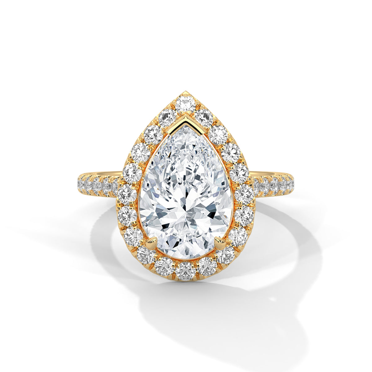 Teardrop Halo Solitaire Ring
