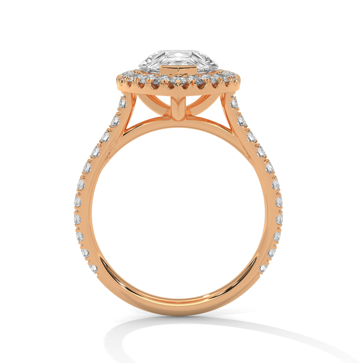 Teardrop Halo Solitaire Ring