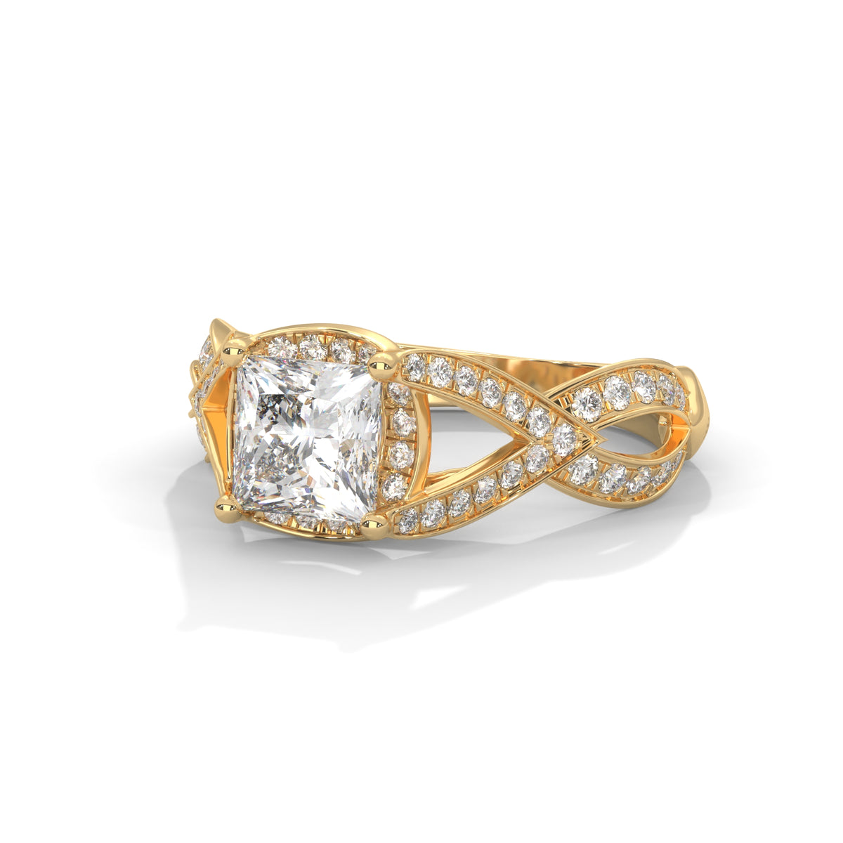 Twisted Infinity Solitaire Ring