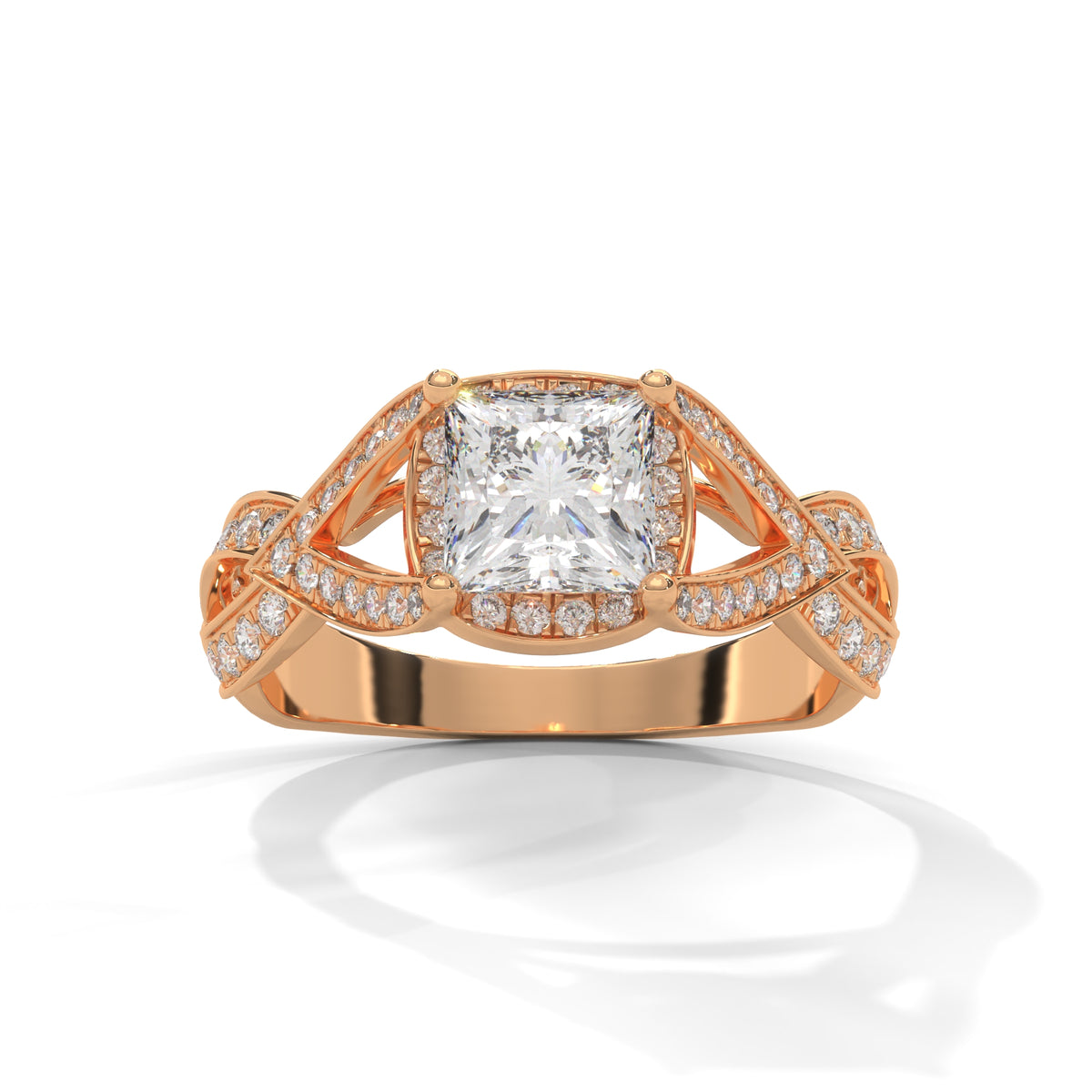 Twisted Infinity Solitaire Ring