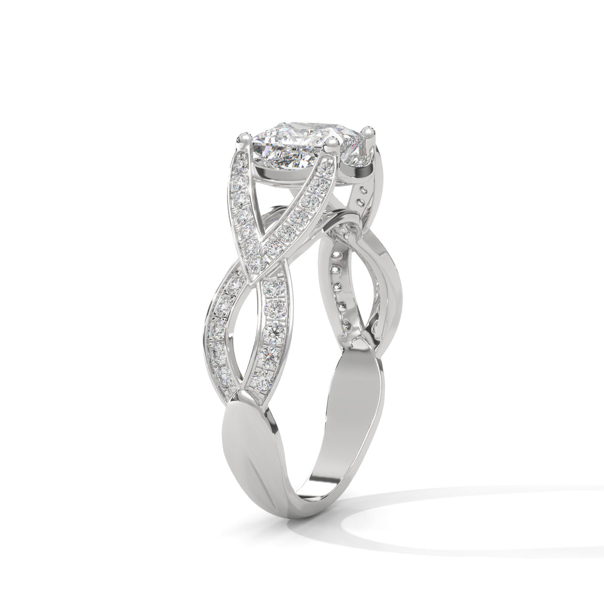 Twisted Infinity Solitaire Ring