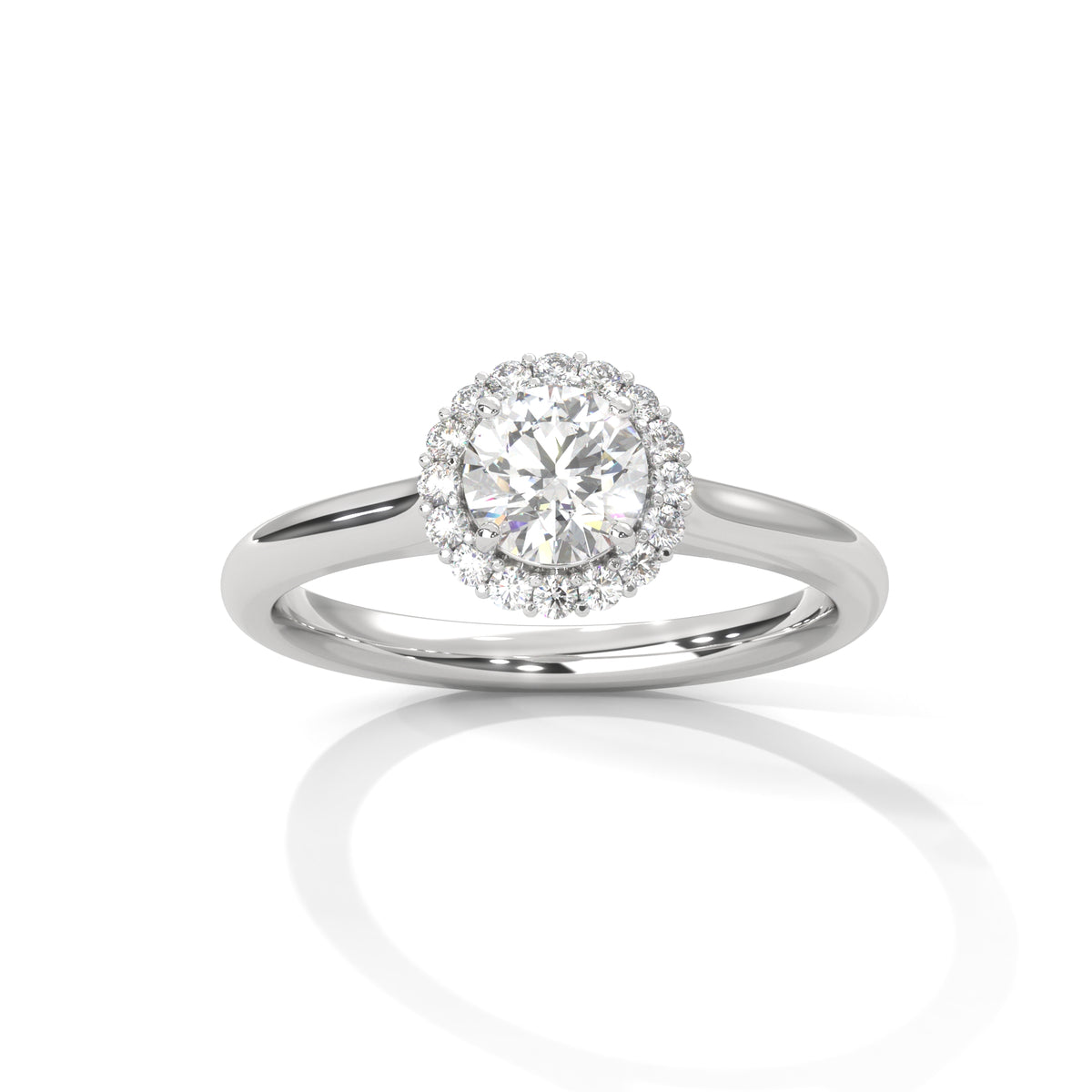 Celestial Halo Solitaire Ring