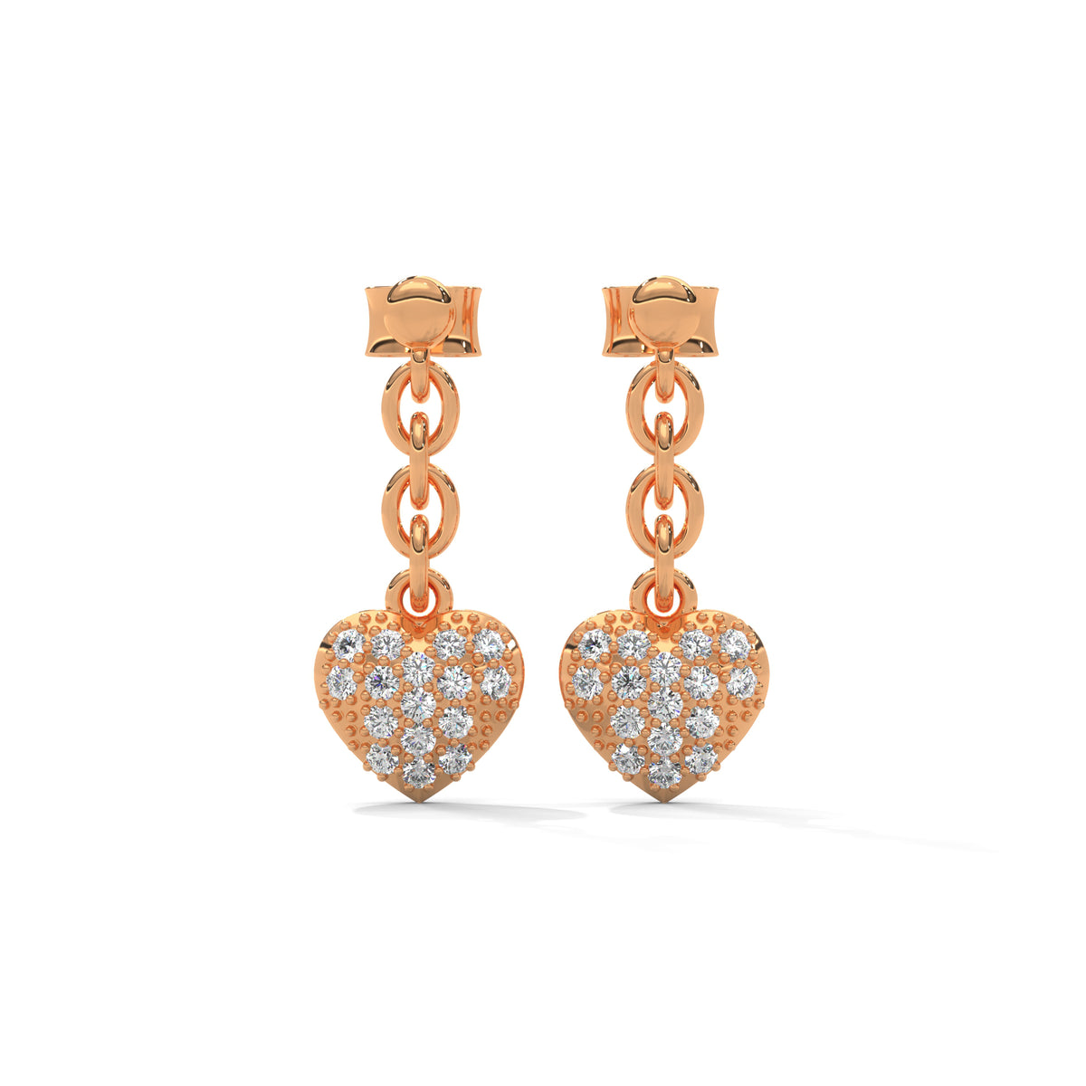 Pavé Heart Charm Danglers