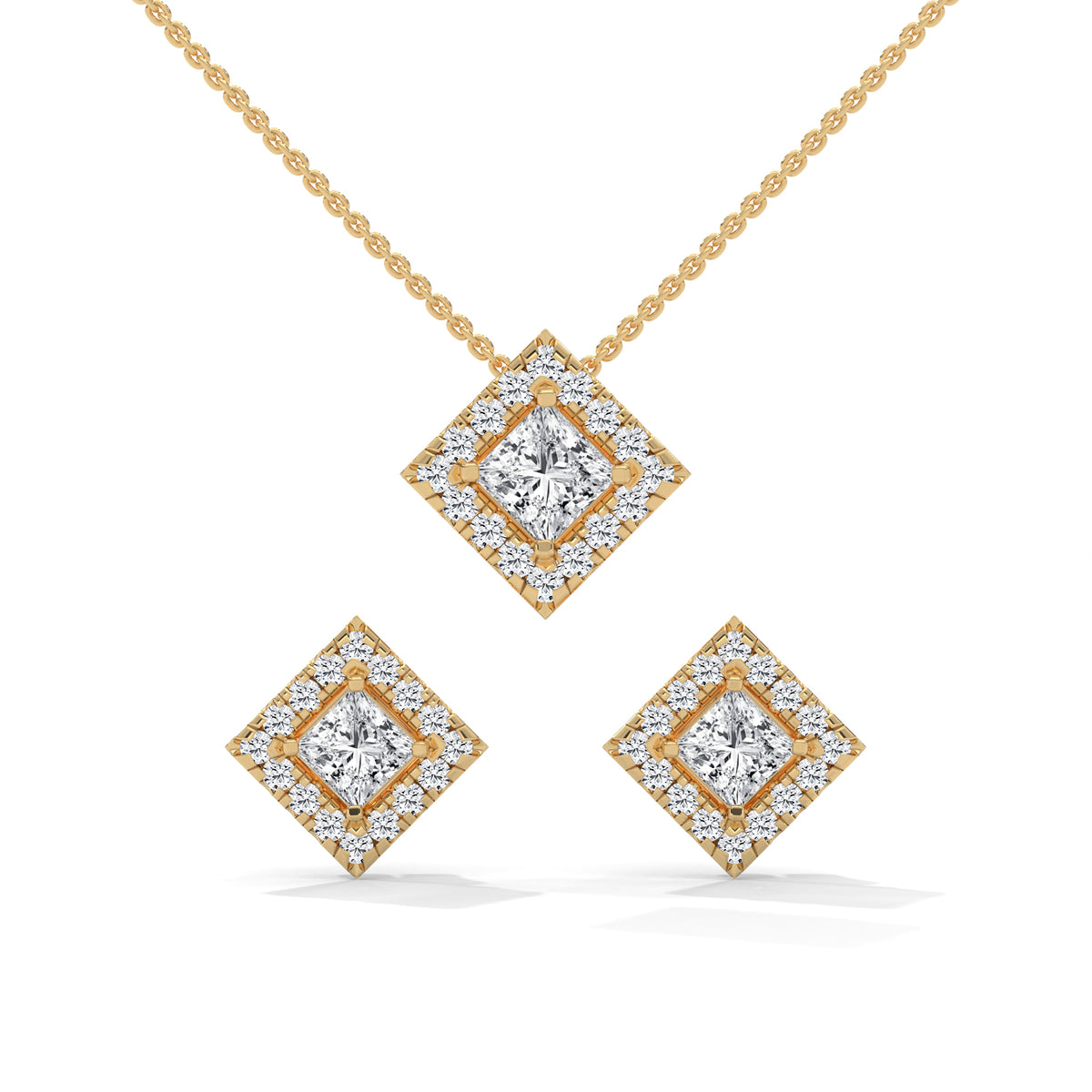 Royal Prism Halo Pendant Set