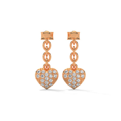 Pavé Heart Charm Danglers — IGI Certified Diamond Jewellery | My Carat India