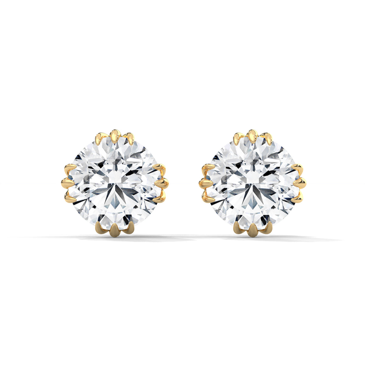 Bloom Crown Solitaire Earrings