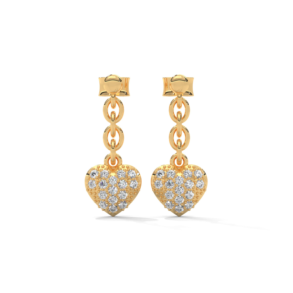 Pavé Heart Charm Danglers