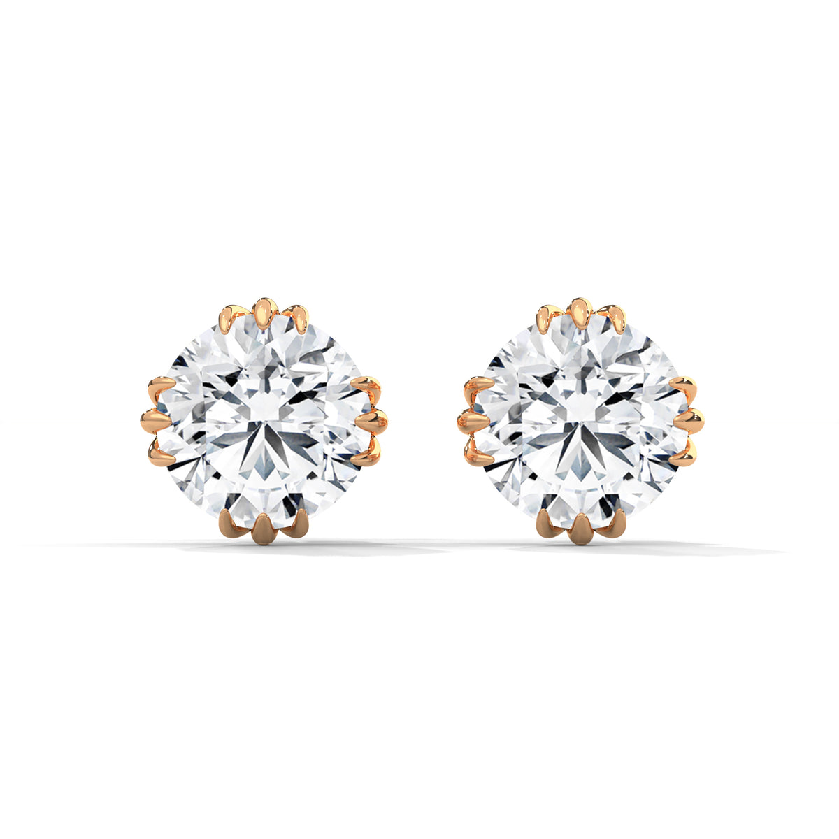 Bloom Crown Solitaire Earrings